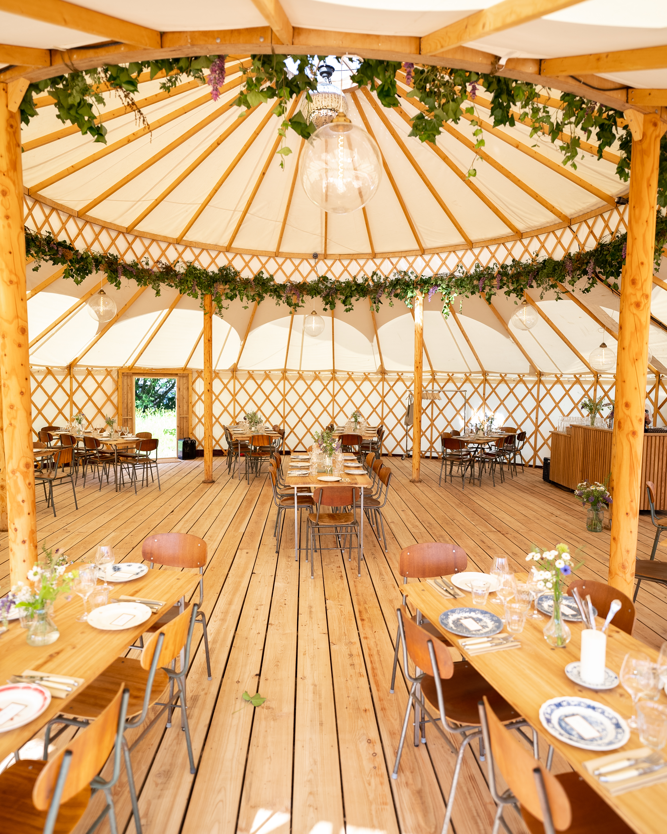 Summer party tent setting